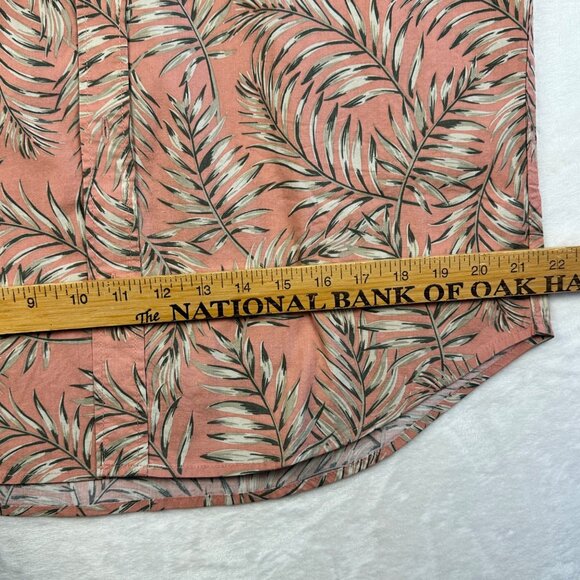 Jachs NY Mens Short Sleeve Button-Down Shirt Leaf Print Sz L Breeze Easy Wear - Picture 9 of 14